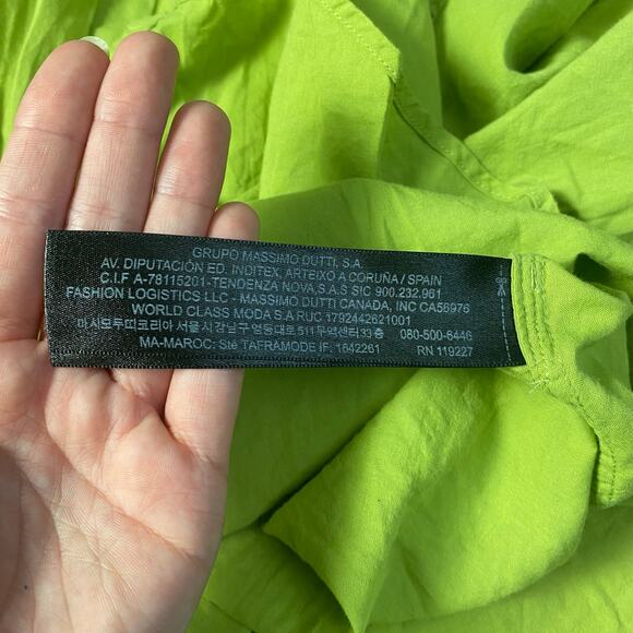 Massimo Dutti Button Up Shirt Womens Size 8 Green Casual Minimalist - Picture 7 of 9